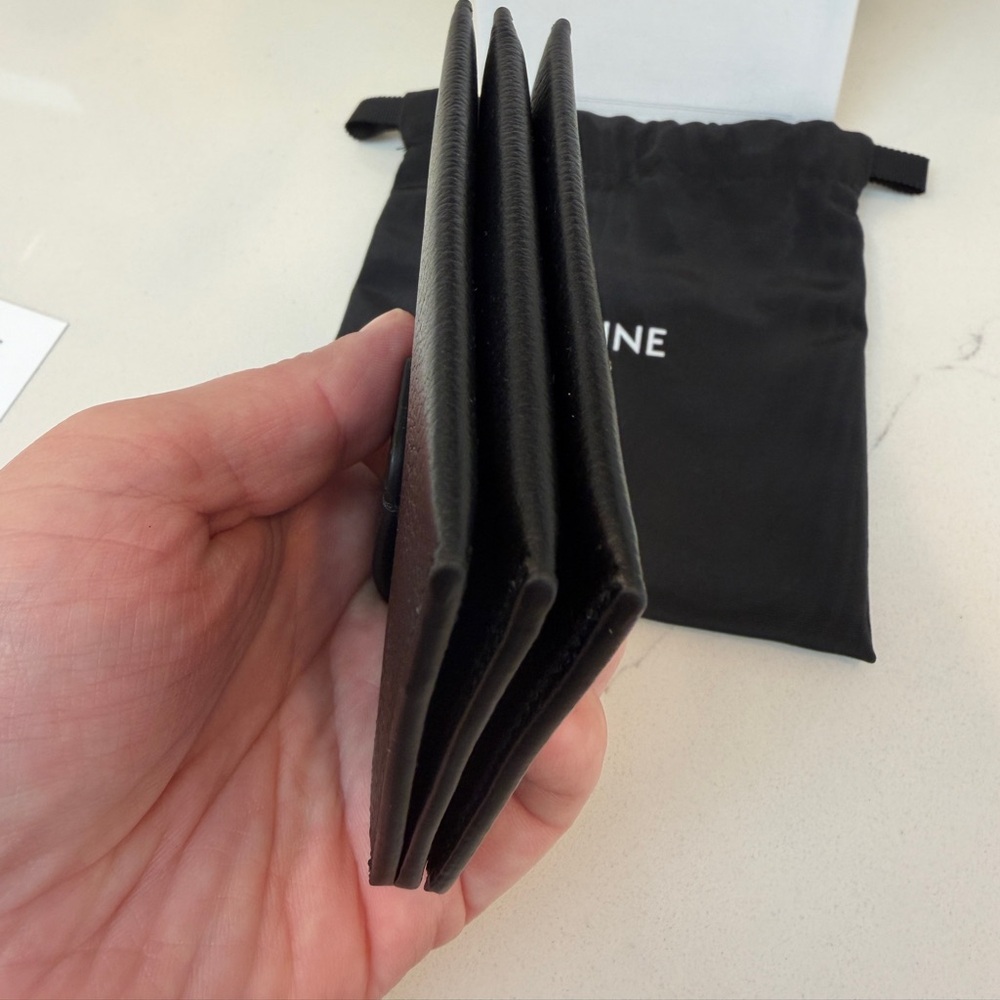 Brand New CELINE Accordion Nino Card Holder with Black Leather Gold Hardware - Picture 12 of 16